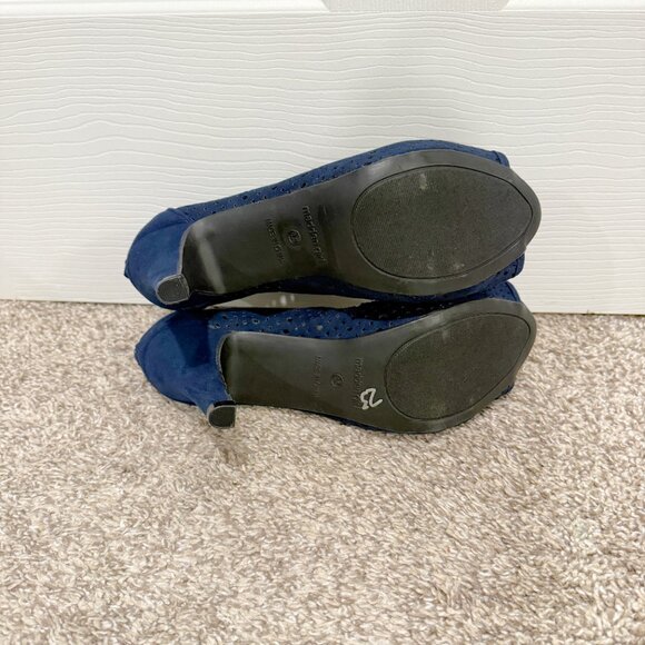 Madden Girl Kirby Navy Cut Out Open Toe Heels - Picture 5 of 5